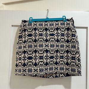 H&M Black and Blue Geometric Mini Skirt - size 4
